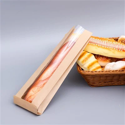 크래프트 종이 바게트 창 포장 백